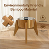 Custom Wooden Elevated Cat Dog Pet Feeding Bowl With 304 Stainless Steel Bowl