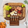 Luxury Wood Cheese Board and Knife Set Bamboo Cheese Board Large Wood Cheese Board