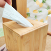 Luxury Design Multifunctional Bamboo Tissue case Napkin Organizer Container Tissue Box with Wooden Lid