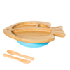 Baby Children Fish-shape Bamboo Wooden Dinner Plate/ Reusable Baby Bamboo Plate