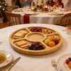 Small Fresh Dinner Plate Tray Eco-friendly Polished Bamboo for Snack Cake Serving New Round Bamboo Design for Household