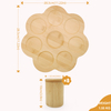 Cylindrical Bamboo Herb & Spice Tools-Salt & Pepper Shakers with Holder for Cooking Camping BBQ Farmhouse Dining Table Decor