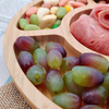 5 Compartments Round Custom Cheap Dry Fruit Wood Bamboo Divider Snack Serving Plate,Bamboo Nuts Serving Tray