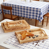Portable Pine Wood Tray Classic Tray Single Layer Tableware Food and Beverage Storage Kitchen Use