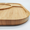 Eco-Friendly 5 Section Food Serving Dish Snack Tray Bamboo Divided Plate