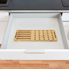 Bamboo Foldable Eco-Friendly Dish Rack Dish Drying Mat for Kitchen & Bathroom Counters Water Absorbing Instant Dry Sink Rack