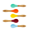 100% Food Grade Custom Logo Kitchen Spoon Toys Baby Spoon Wooden Silicone Spoon