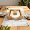 Creative Classic Bamboo Bottom Tissue Napkin Storage Box-Natural Color 20.2x20x6cm-BSCI Certified Durable Multi-Purpose Home Use