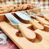Popular Bamboo Square Charcuterie Boards Knife Set Kitchen Serving Platter Cheese Board Accessories Laser Engraved Non-Toxic