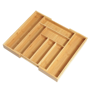 Durable Multifunctional Bamboo Drawer Organizer High Quality Cutlery Tray for Utensil and Food Use