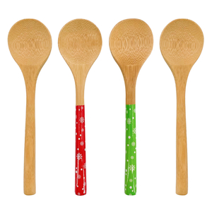 High Quality Sustainable Bamboo Spoon Cutlery Set for Camping or Christmas Holidays