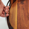 Wholesale Custom Eco-Friendly Europe Design Rustic Brown Wood Serving Food Tray Handmade Handles Kitchen Desk Bathroom