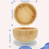 Custom Round Shape Bamboo Bowl with Silicone Suction for Babies and Kids Children's Tableware for Dining