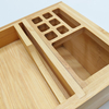 Bamboo Makeup Organizer and Storage With Drawer Medium Wooden Cosmetic Countertop for Bathroom Bedroom