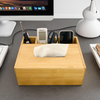 Bamboo Rectangular Office Organizer Multifunction Tissue Box Cover Dresser Makeup Holder Storage Boxes Bins American Style
