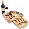 Bamboo Cheese Board Set Magnetic Slide-Out Drawers Charcuterie Plate Set With Ceramic Bowls and Cutlery Knife