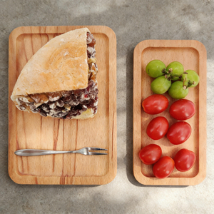 Natural Wood Serving Platter Restaurant Quality Ellipse Dinner Plate Round Wooden Trays for Food Wholesale Charger Dishes
