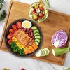 Classic Polished Round Acacia Wood Eco-Friendly YCZM Brand Stocked Serving Bowl for Kitchen & Home Use Salad & Party Decor