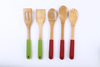 Bamboo Colorful Kitchen Utensils Set with Silicone Handle