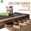 38*30*4cm Large Customizable | Cheese Board with Sauce Cup Snack Trough | Acacia Wood Four Knife Four Fork Cheese Board