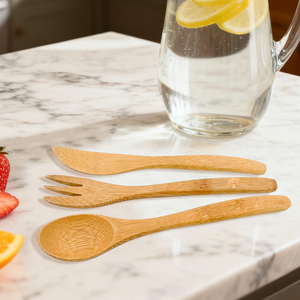 Factory-Priced Reusable Sustainable Bamboo Tableware Set for Camping.
