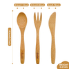 Factory Direct Portable Biodegradable Bamboo Cutlery Set-Includes Knife Fork Spoon Sustainable and Eco-Friendly