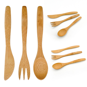 Factory Direct Portable Biodegradable Bamboo Cutlery Set-Includes Knife Fork Spoon Sustainable and Eco-Friendly