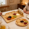 Unique Natural Christmas Holiday Gift Knife Ceramic Dish Serving Tray Bamboo Cutting Cheese Board Chacuterie Board Cheese Tools