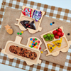 Yczm Custom Cheap Dry Fruit Wood Bamboo Divider Snack Serving Plate, Bamboo Nuts Serving Tray
