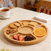 Small Fresh Dinner Plate Tray Eco-friendly Polished Bamboo for Snack Cake Serving New Round Bamboo Design for Household