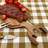 Modern Acacia Wooden Cutting Board Antler Handle Christmas Charcuterie Serving Tray for Cheese Vegetables Food Laser Chopping