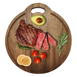 Wholesale Acacia Wood Cutting Board for Chopping in Kitchen or Restaurant Custom Logo Round Cheese Board
