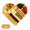 Valentine Gift Set Large Magnetic Charcuterie Board Heart Shaped Bamboo Cheese Serving Platter Dish & Plates