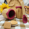 Hot Sale Environmentally Friendly Baby Anti-fall Bamboo Open Cup with pink Silicone Cup Mouth