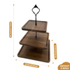 Multi-Layer Wooden Shelf for Cake Display Fruit and Snack Tray with Pendulum Pieces for Dessert Table