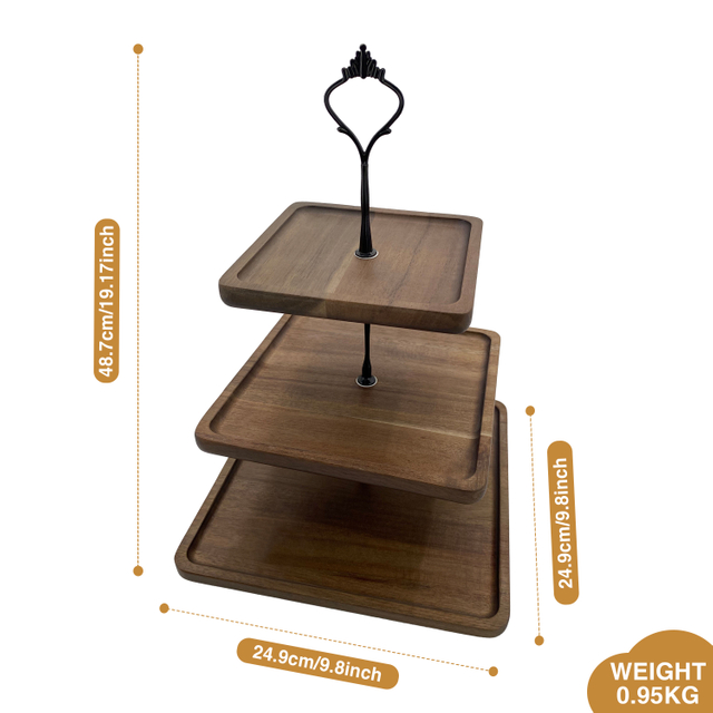Multi-Layer Wooden Shelf for Cake Display Fruit and Snack Tray with Pendulum Pieces for Dessert Table