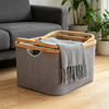 Bamboo Rim Cloth Laundry Storage Basket Clothes Collection Basket