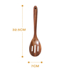 Hot Selling Sustainable Eco-Friendly Wooden Slotted Serving Spoon Ergonomic Acacia Wood Handle Food Safe Kitchen Utensil for