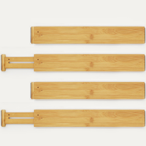 Adjustable Eco-Friendly Bamboo Drawer Dividers with Detachable Design for Modern Home Storage in Kitchen Bathroom Living Room