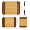 Eco-Friendly Three-Piece Bamboo Walnut Cutting Board for Kitchen Customized Rectangle Square Chopping Board Deep Grooves