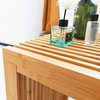 Bamboo Modern Shower Bench Chair Wood Shower Seat Bath Stool Ottoman Storage Apartment School