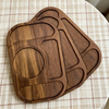Eco-Friendly Food-Safe Acacia Wood Divided Tray,Durable Multi-Compartment Wooden Serving Board for Home, Cafe and Restaurant Use