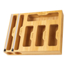Ziplock Bag Dispenser Bamboo Drawer Storage Box Wall Mounted Holders and Racks 6 in 1 Foil Plastic Wrap Organizer for Kitchen