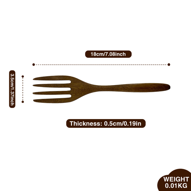 Factory Price Natural Wooden Fork Home Dining Table Utensils Dinner Ware Natural Wooden Fork Customized Size and Sale