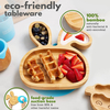Hot Sells Weaning Natural Bamboo Baby Plate With Soft Silicone Spoons for Baby