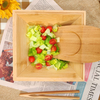 Wholesale Eco-friendly Bamboo Wood Salad Bowl Set With 2 Server Utensils for High Quality