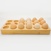 Bulk Eco-Friendly Bamboo Egg Storage Organizer Stackable Solid Bamboo Eggs Tray 18 Holes Egg Holder Refrigerator Countertop