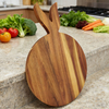 Kitchen Acacia Wood Round Cutting Board With Handle Countertop for Meat Bread Charcuterie Board