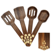 Natural Acacia Wood Kitchen Utensil Set Heat Resistant Non Stick Wood Cookware Slotted Spurtle Spatula Sets