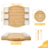 Bamboo Cheese Board Set Magnetic Slide-Out Drawers Charcuterie Plate Set With Ceramic Bowls and Cutlery Knife